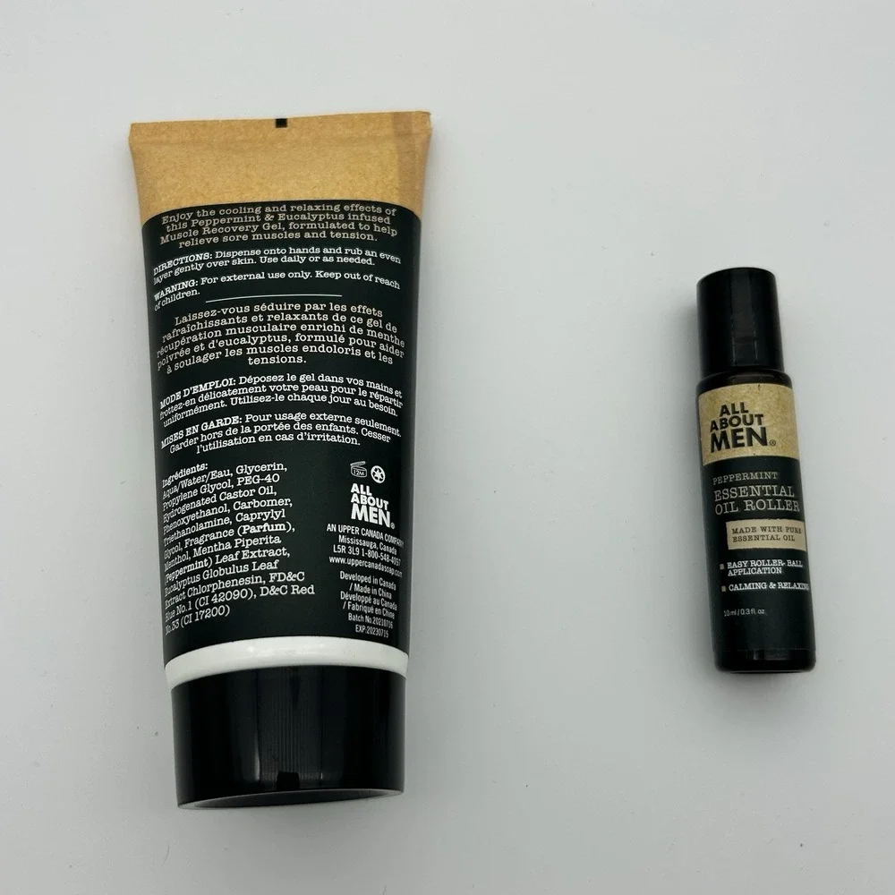 All About Men Muscle recovery massaging gel‎ &essential oil roller
